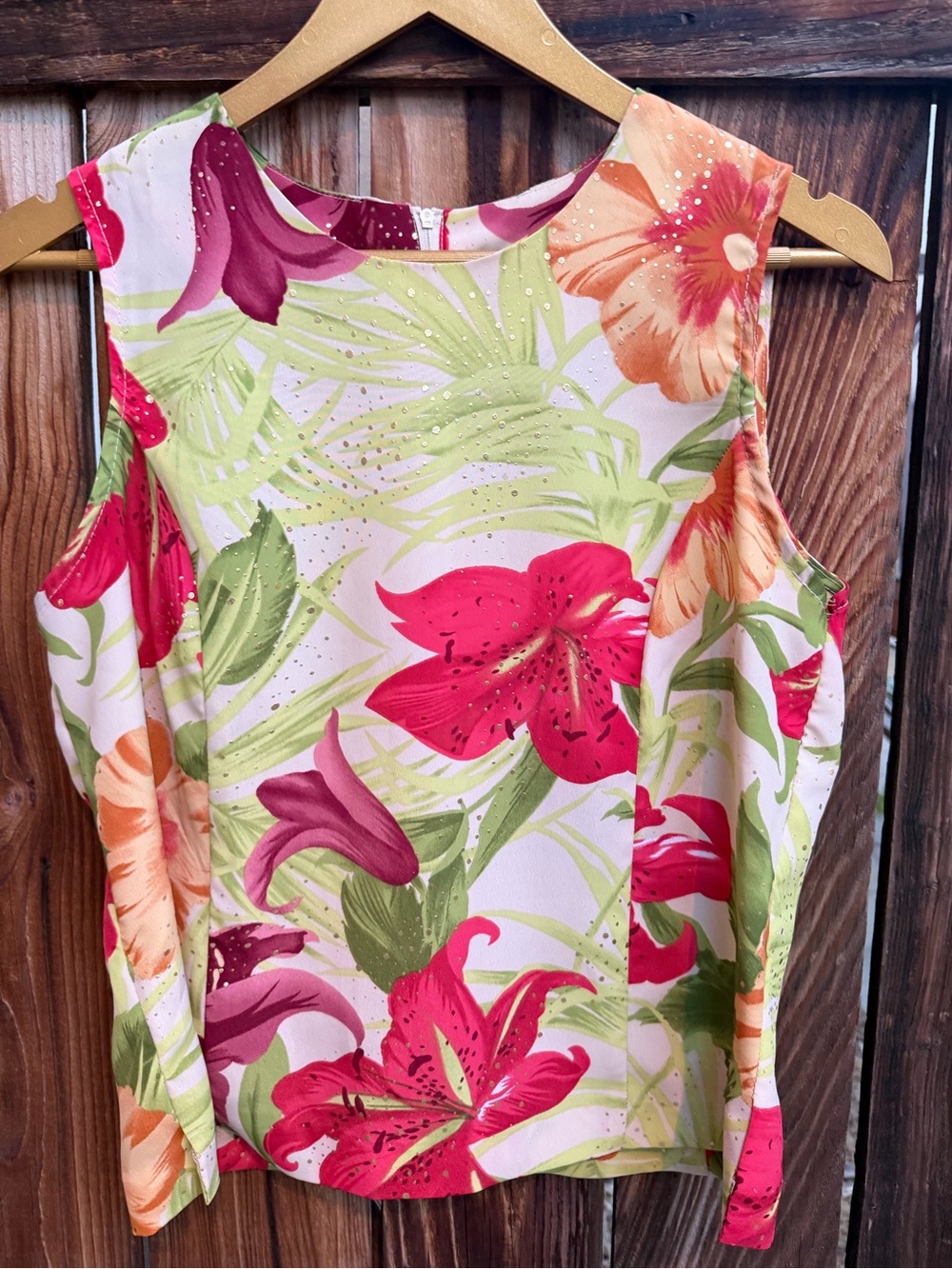 HBS Vintage Y2K Rhinestone Tropical Floral Tank Top